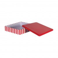 รูปกล่องเหล็กคุกกี้ สีขาวแดง